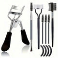 Eyelash Curler Kit 11-in-1 with Comb, Brow Brush and Refill Pads