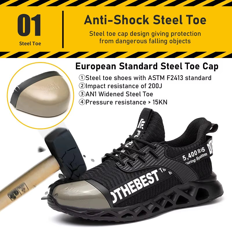 Oilfield Steel Toe Work Shoes, Lightweight Puncture-Resistant Sneakers – image 7