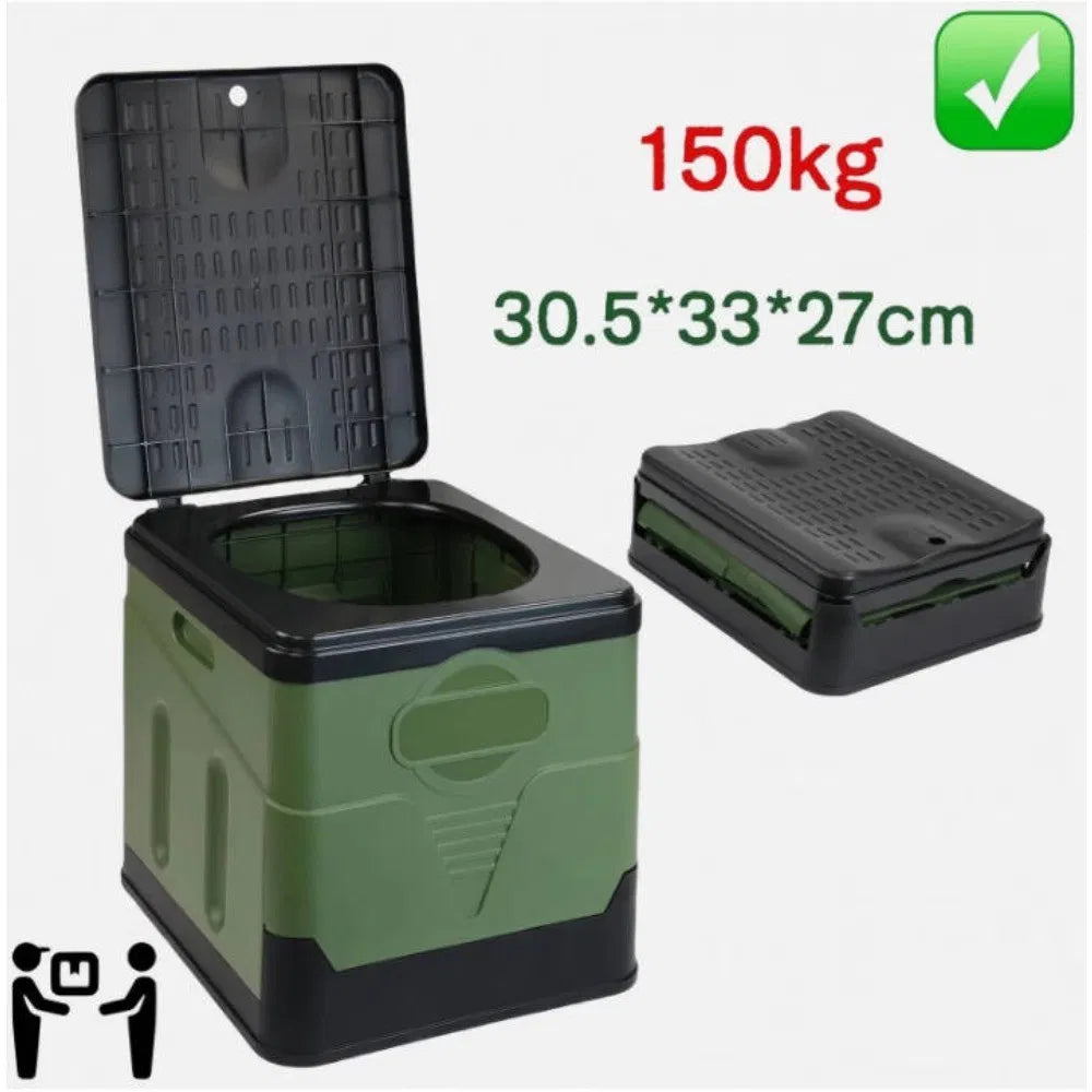 Portable Folding Camping Toilet with 20 L Tank, 330 lb Capacity – image 6