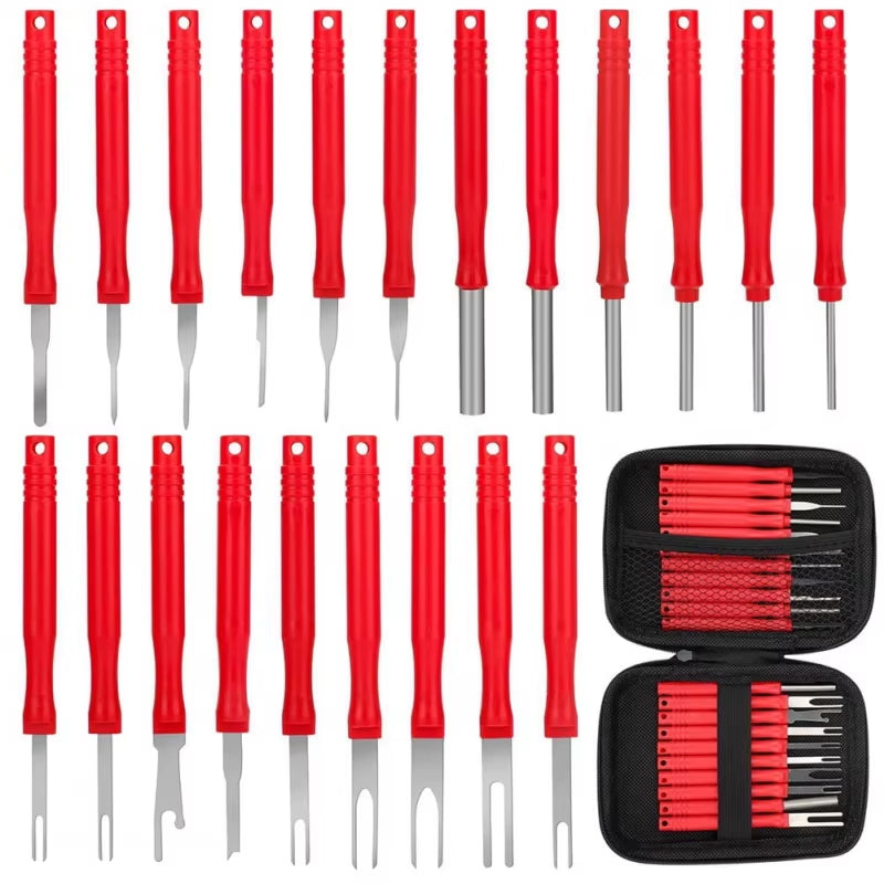 21-Piece Terminal Removal Tool Kit - Wire Connector Pin Extractor Set