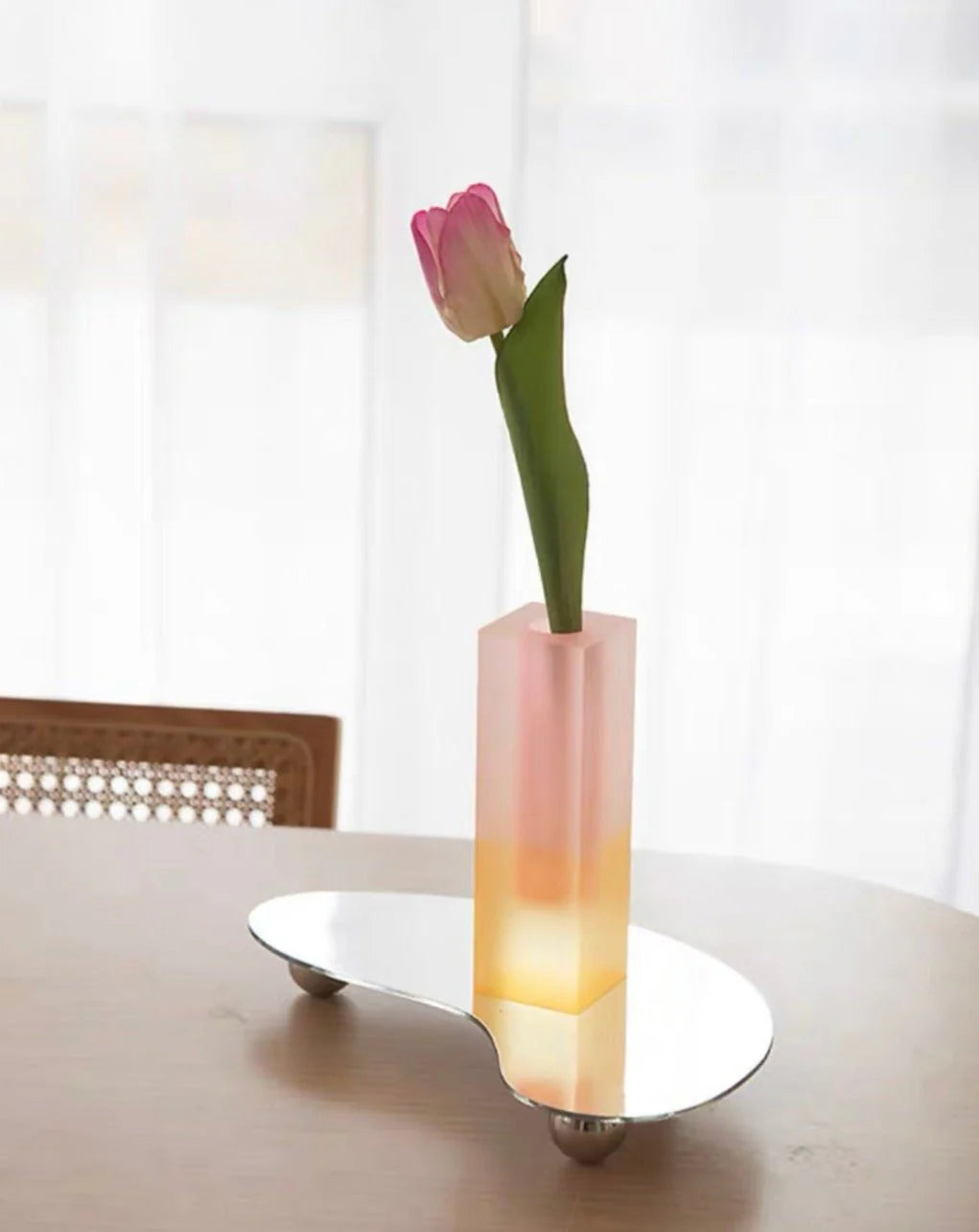 Decorative Vase - Iridescent Acrylic Pillar Flower Vase – image 6