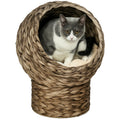 Elevated Cat Bed, Handwoven Egg Chair with Cushion, 20 in Tall