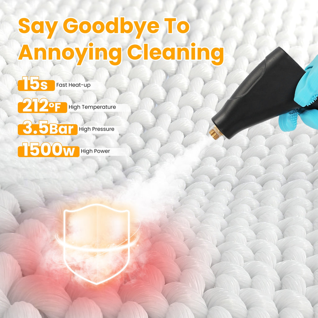1500W Handheld Steam Cleaner with 1200 ml Tank and 6 Steam Levels – image 4