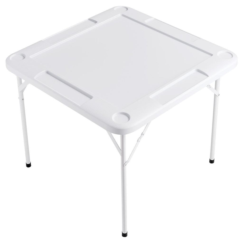 Mahjong Table – Folding 4-Player Game Table with Cup Holders, White – image 9