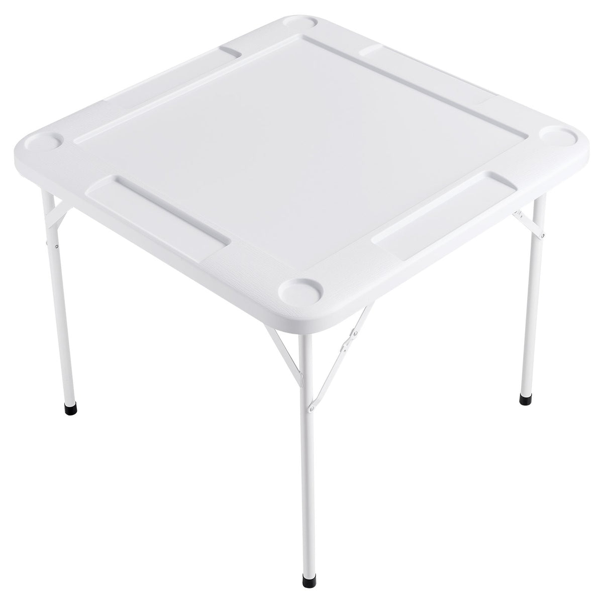 Mahjong Table – Folding 4-Player Game Table with Cup Holders, White – image 9