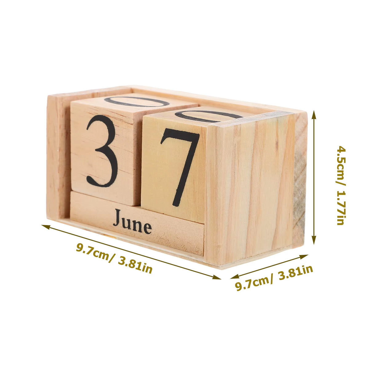 Perpetual Desk Calendar - Wooden Block Calendar, Black – image 7