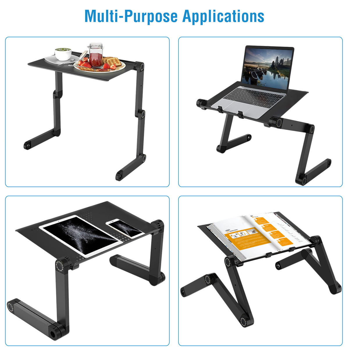 Foldable Laptop Table with Mouse Board, Aluminum – image 6