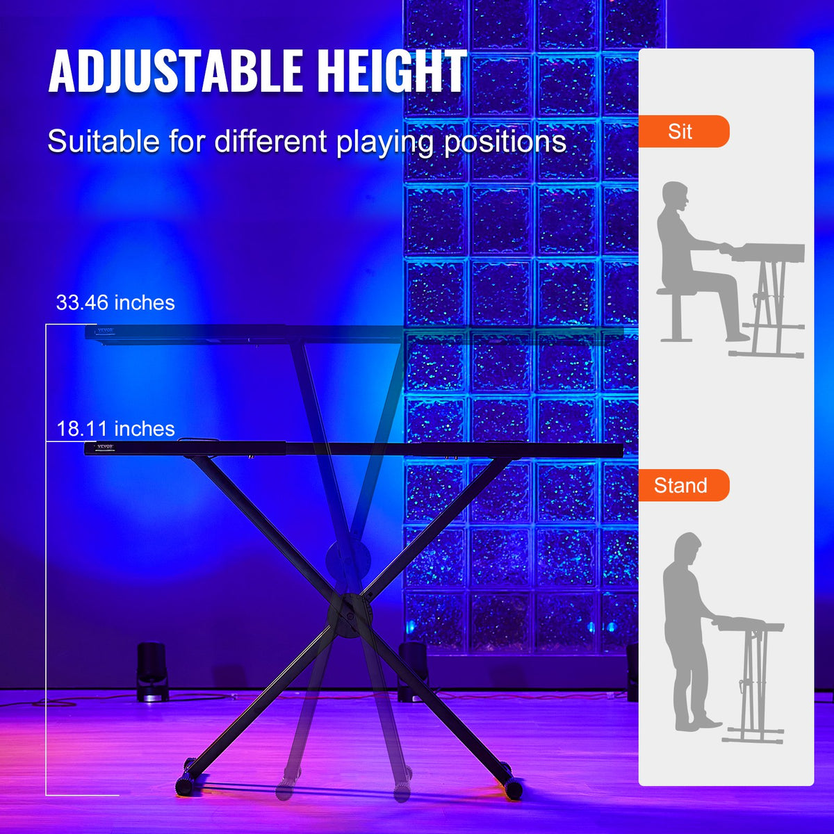 Portable DJ Laptop and Controller Stand, Expandable 32-43 Inch Top – image 5