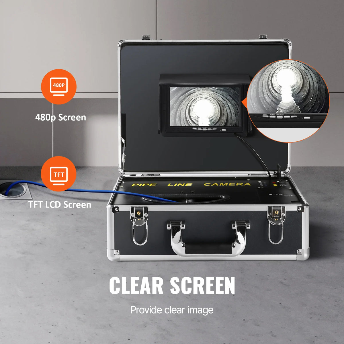 Sewer Camera 100 ft – 7 in Pipe Inspection Camera with DVR – image 3
