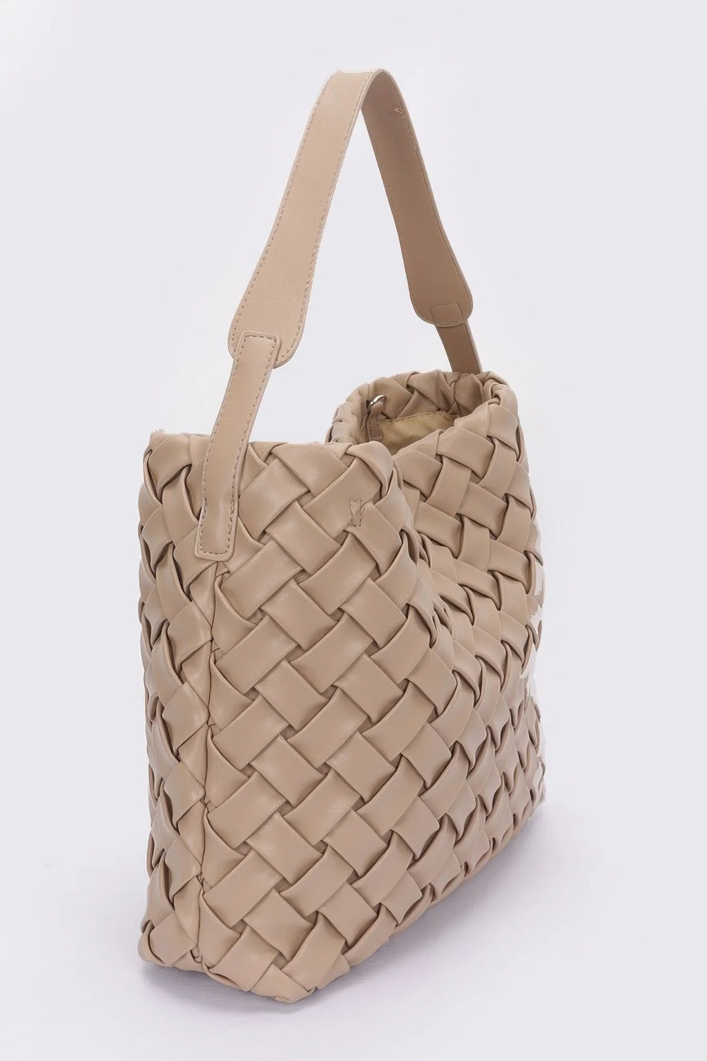 Braided Faux Leather Hobo Bag, Embossed Shoulder Bag – image 2