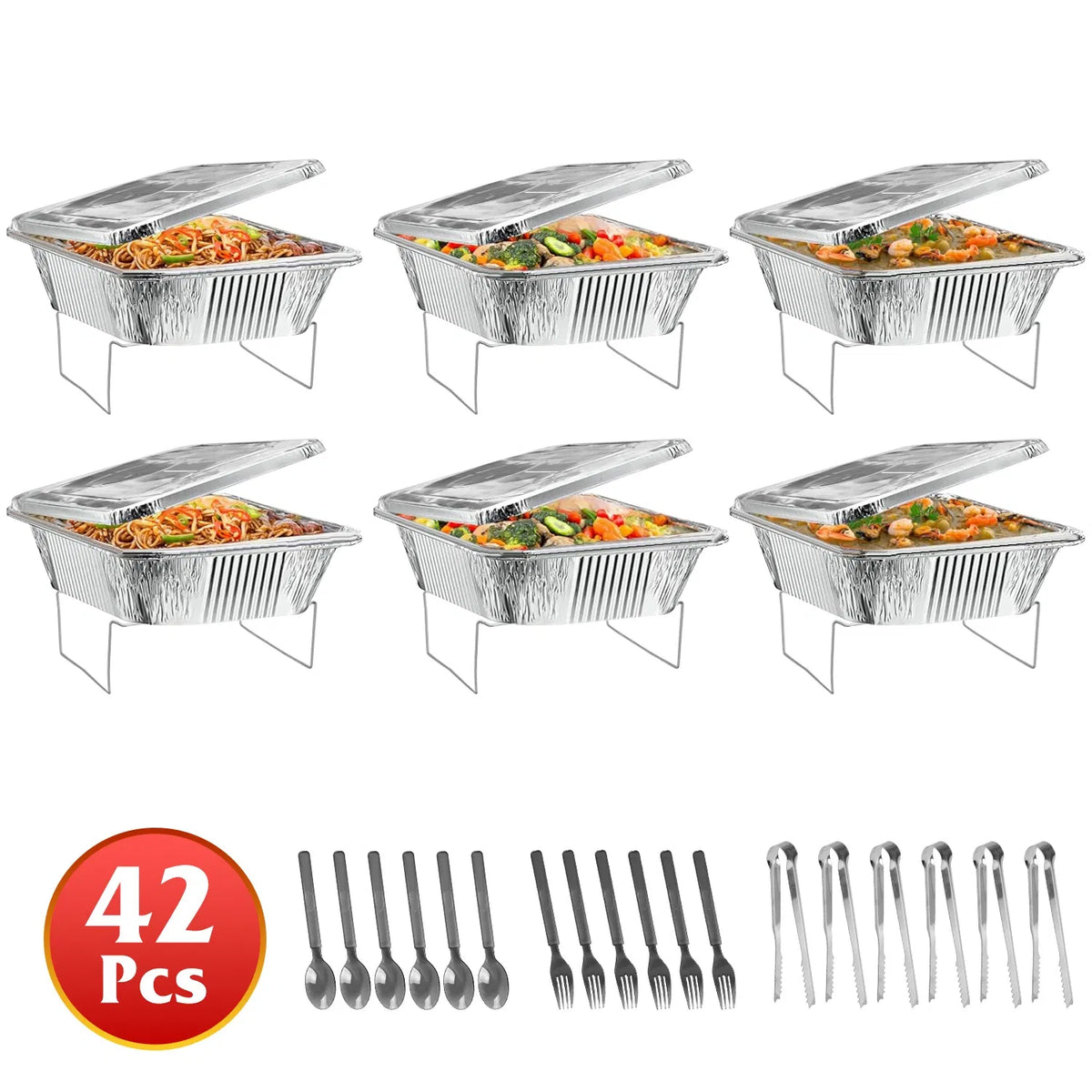 Disposable Chafing Dish Buffet Set, 42 Piece Party Serving Kit – image 2