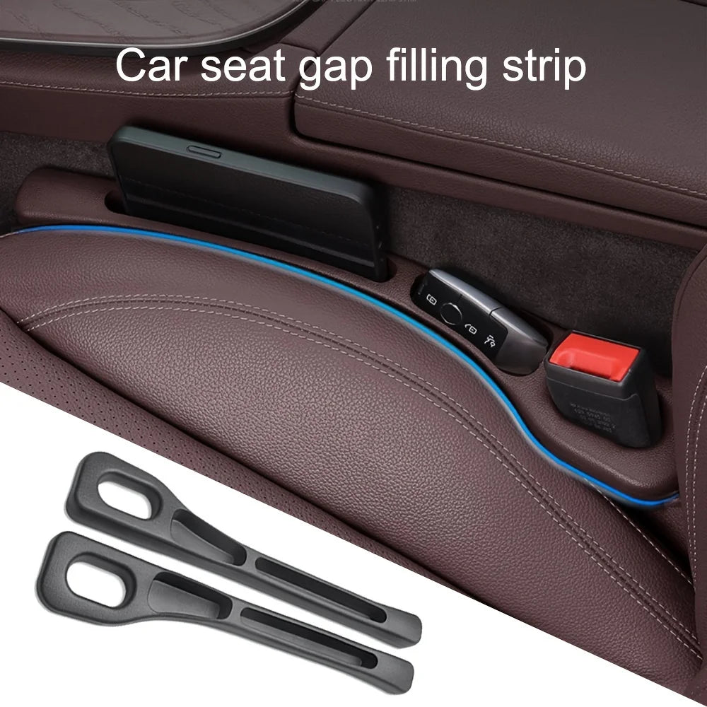 Car Seat Gap Filler Organizer 2 Pack - Waterproof Leather Seat Gap Plug with Storage