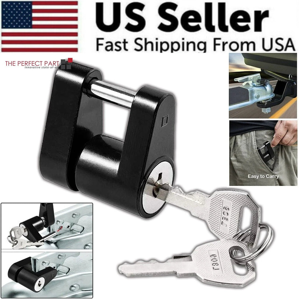 Trailer Coupler Lock, 1/4 in Pin for 3/4 in Span, 2 Keys