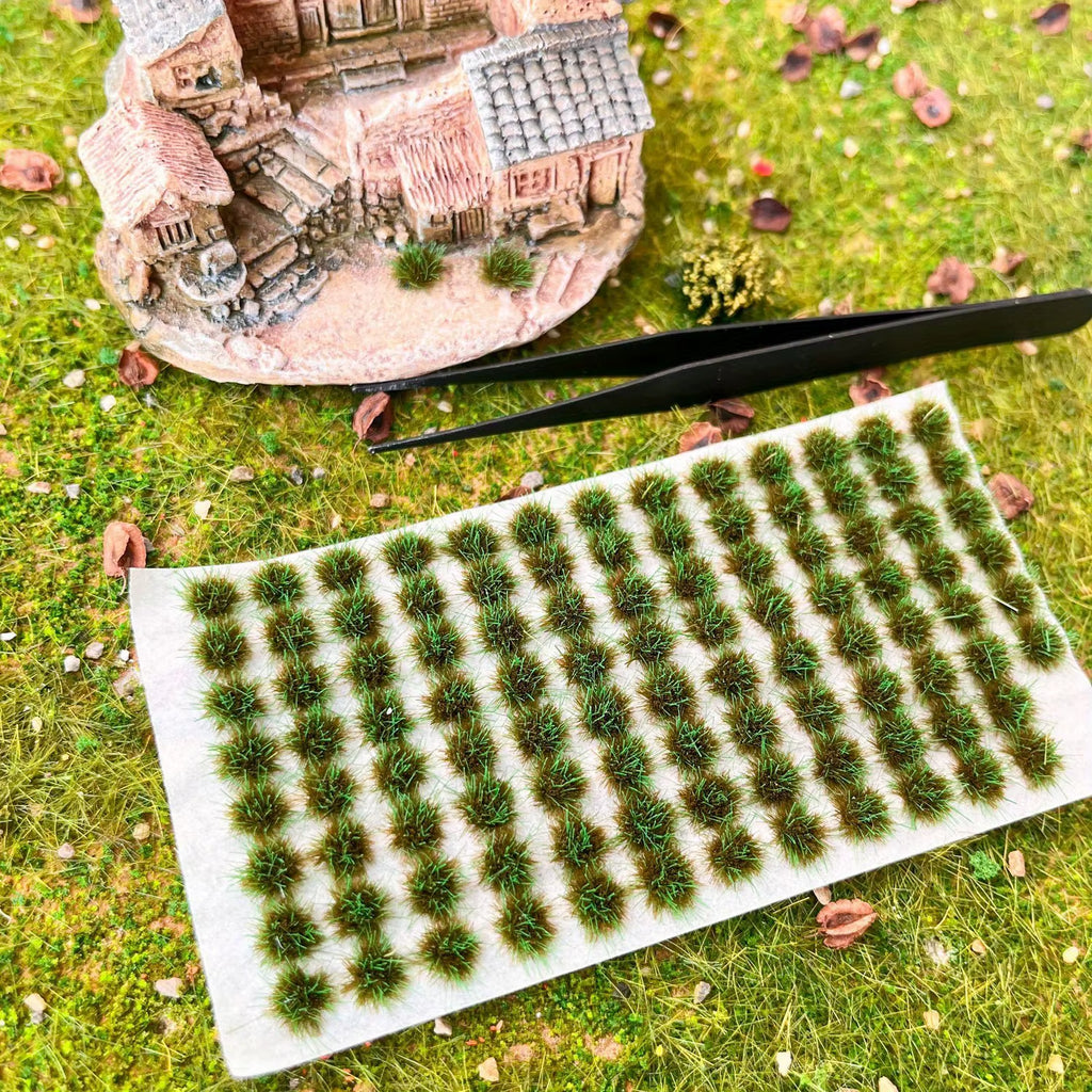 Static Grass Tufts for Model Scenery, 208 Pieces with Tweezers – image 7