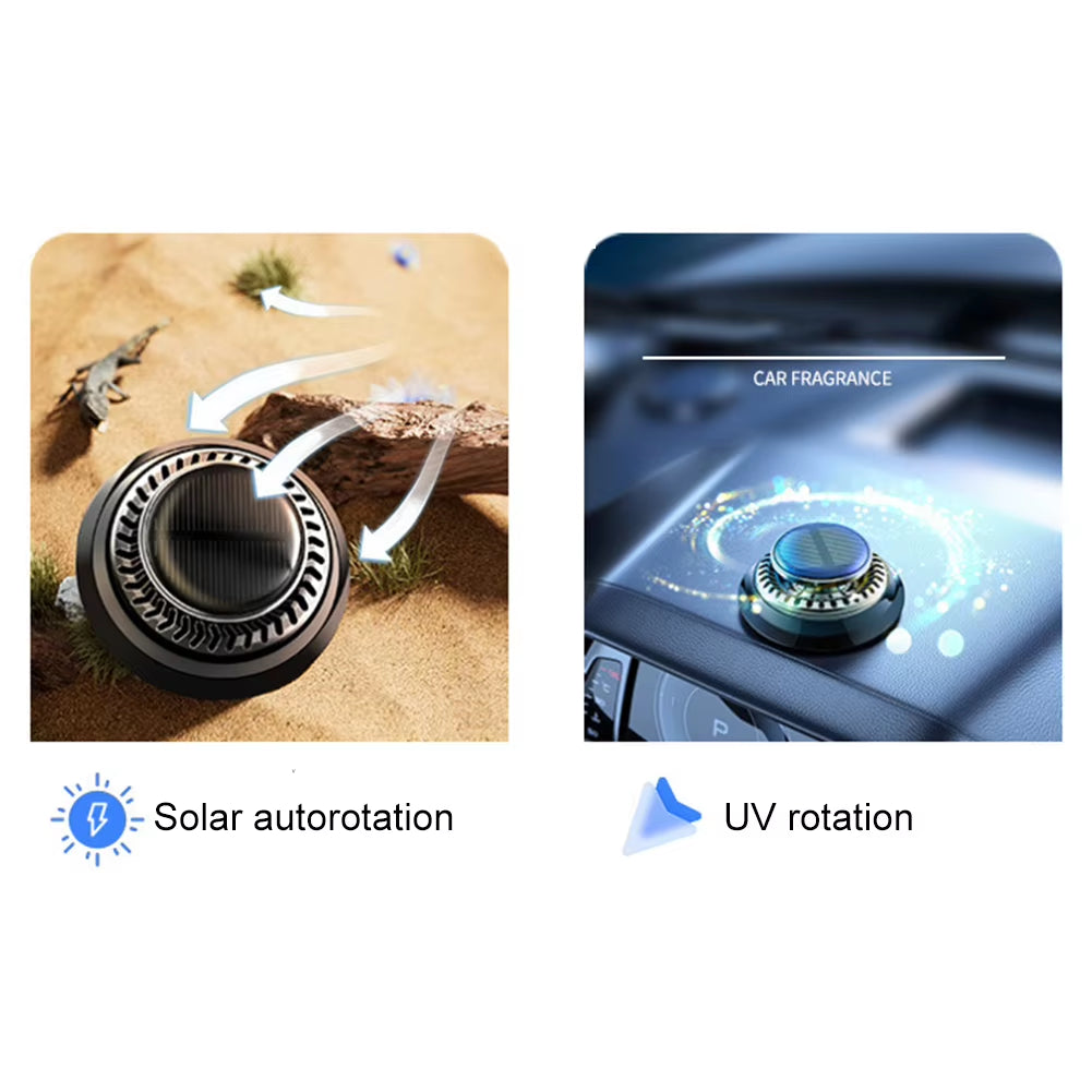 Solar Rotating Car Air Freshener - Dashboard Aromatherapy Diffuser