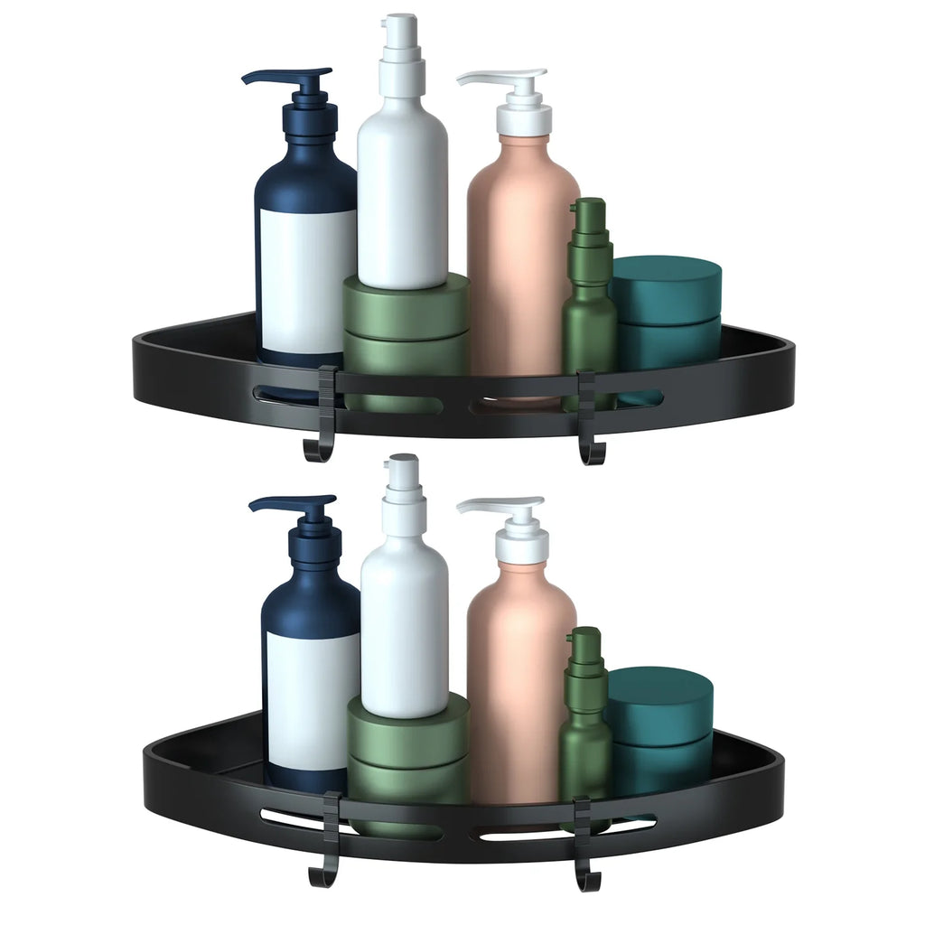 Corner Shower Caddy Shelf 2 Pack, Aluminum Adhesive Wall Rack