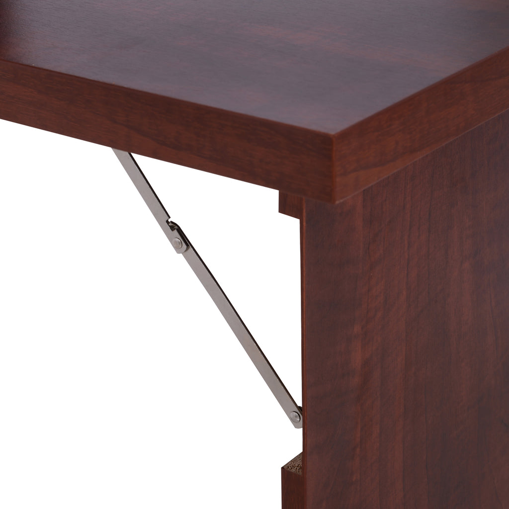 Fold-Out Wall Mounted Desk with Adjustable Shelves, Mahogany – image 8