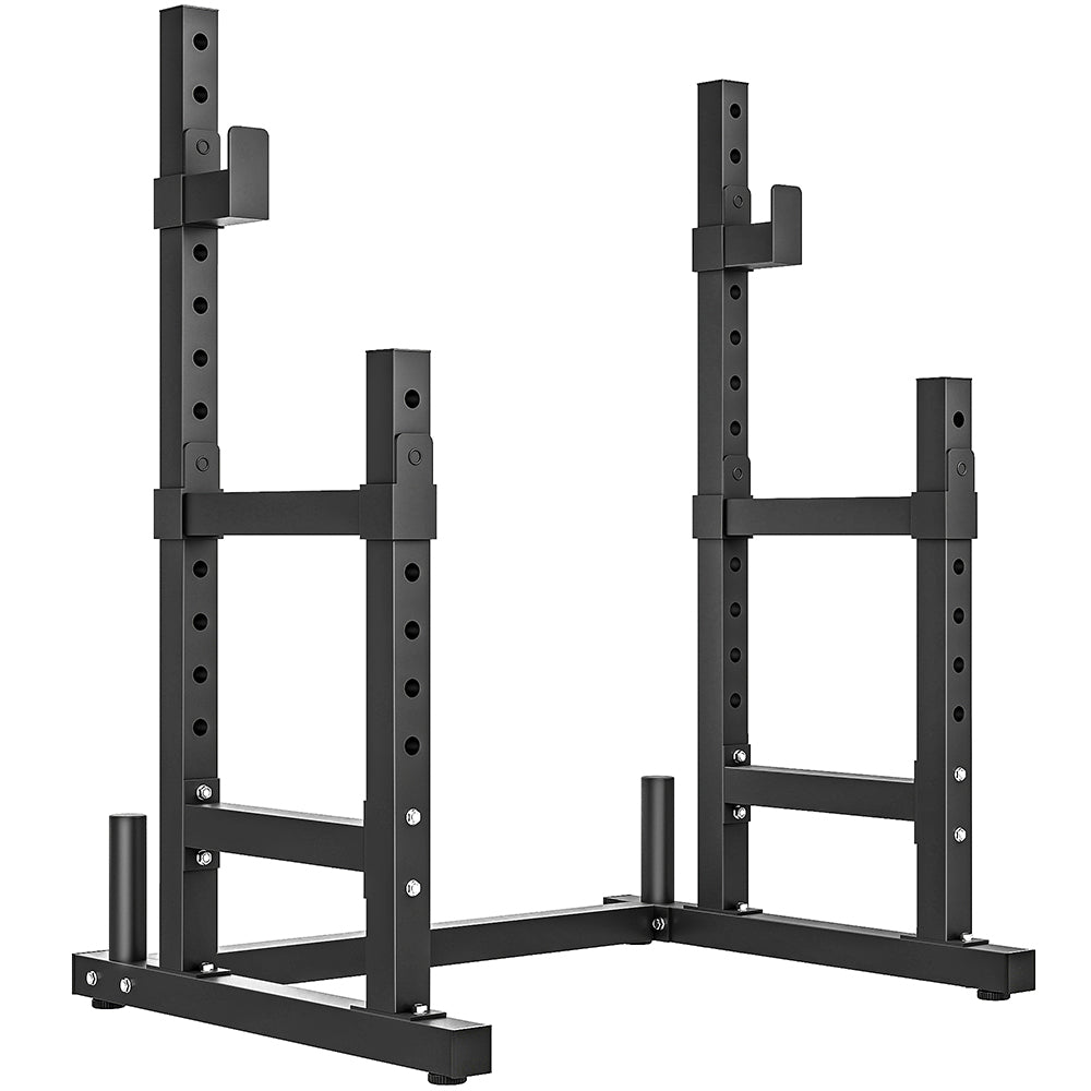 Adjustable Squat Rack with Dual Barbell Holders and Plate Storage – image 8