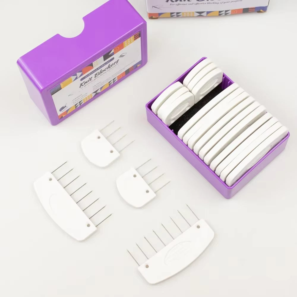 Knit Blockers Set, 20 Pc Stainless Pin Blocking Combs
