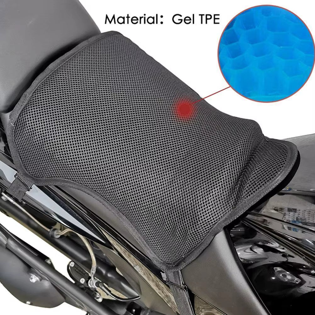 Motorcycle Gel Seat Cushion with Breathable Mesh and Anti-Slip Base – image 1
