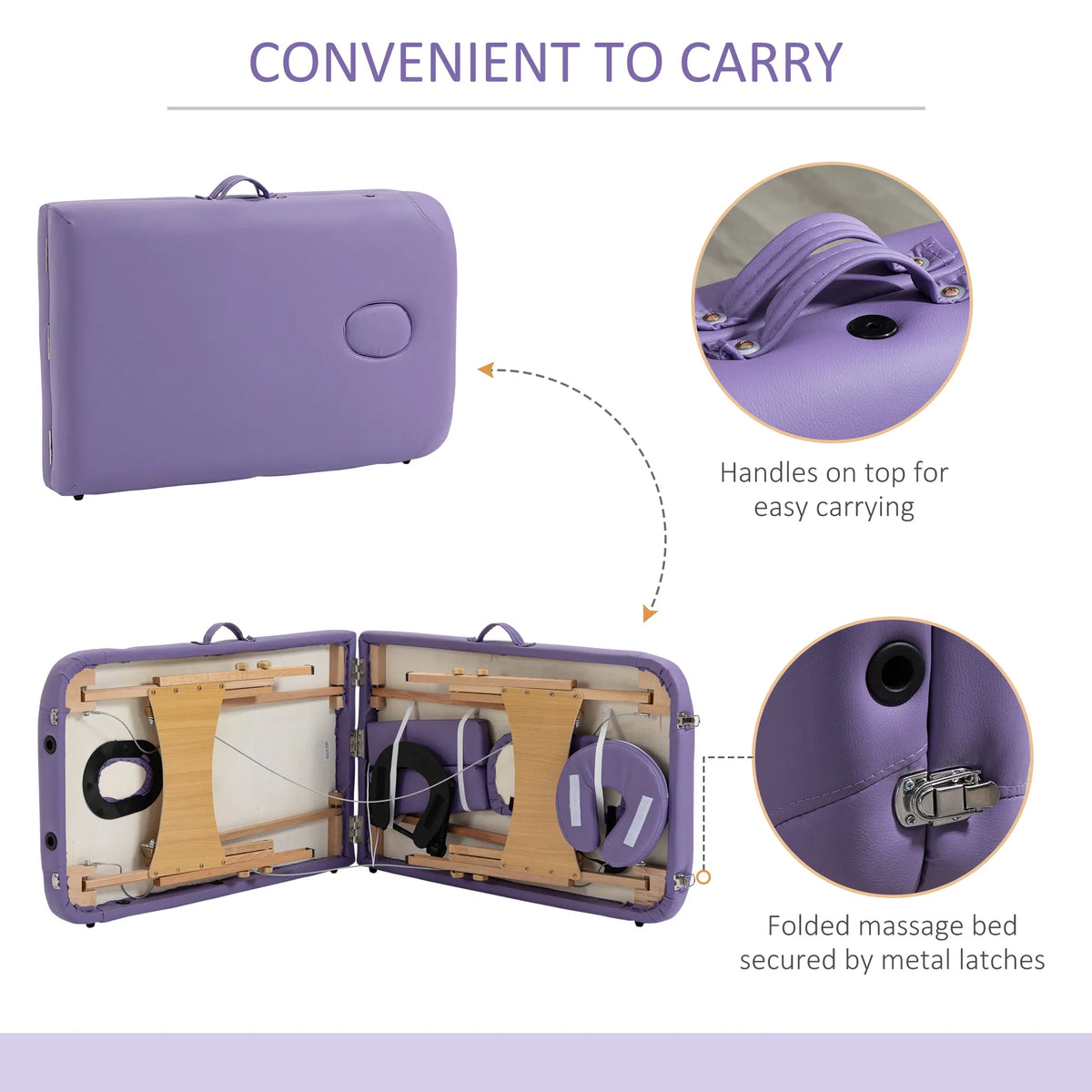 Folding Lash and Facial Bed 72 Inch, 9 Height Settings, Carry Case – image 7