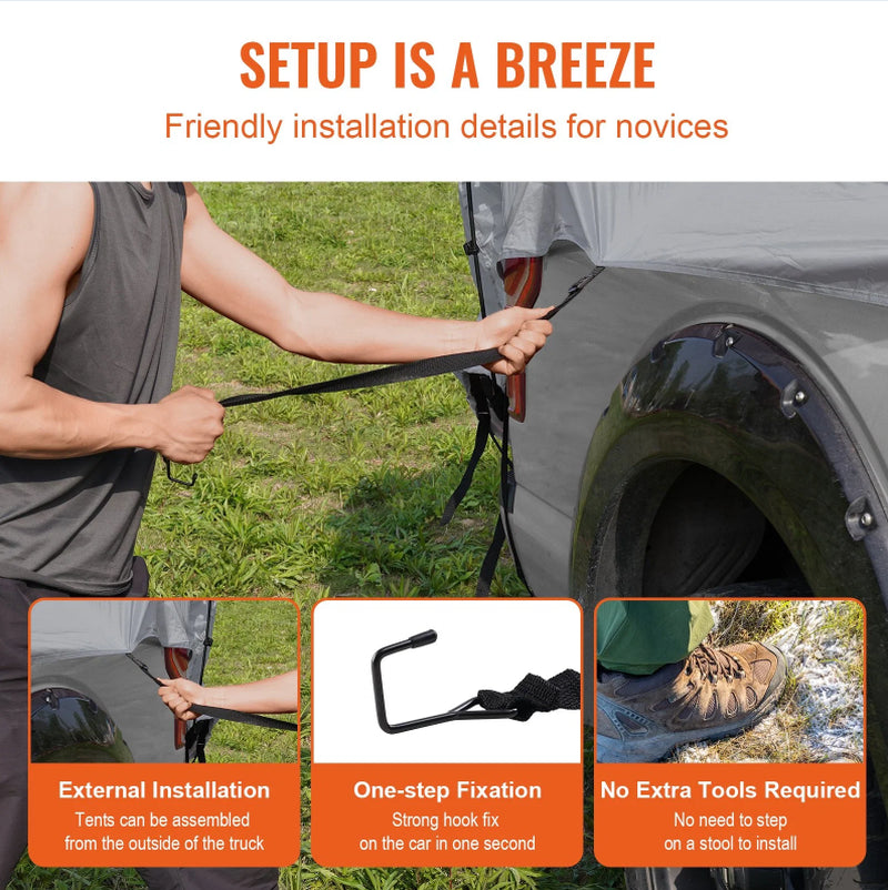 Pickup Truck Bed Tent for 5.5-6 ft Beds, Waterproof, 2-3 Person – image 6