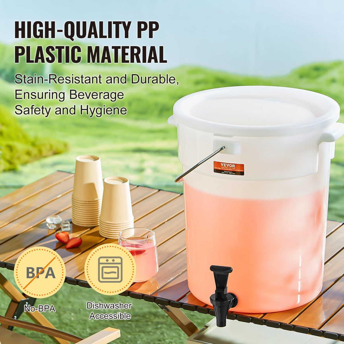 2 Pack 5 Gallon Clear Plastic Punch Containers with Spigot and Lid – image 5
