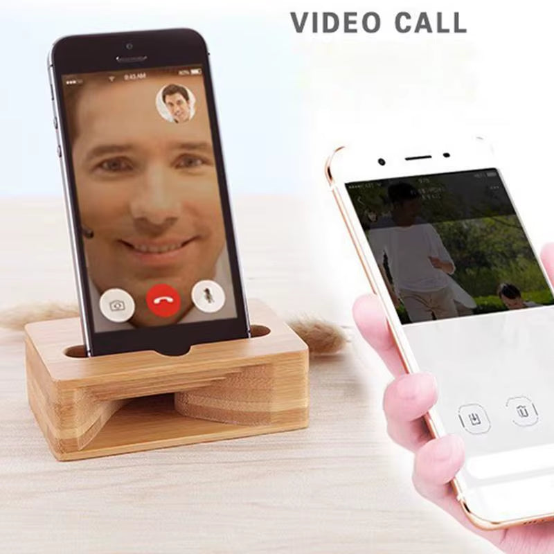 Wood Phone Stand with Sound Amplifier, Desk Holder – image 6