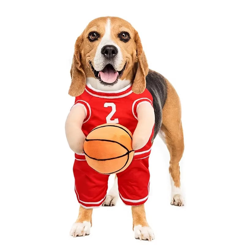 Dog Basketball Jersey Costume with Ball - Pet T-Shirt