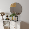 Round Bathroom Wall Mirror 31.5 Inch, Antique Silver Frame
