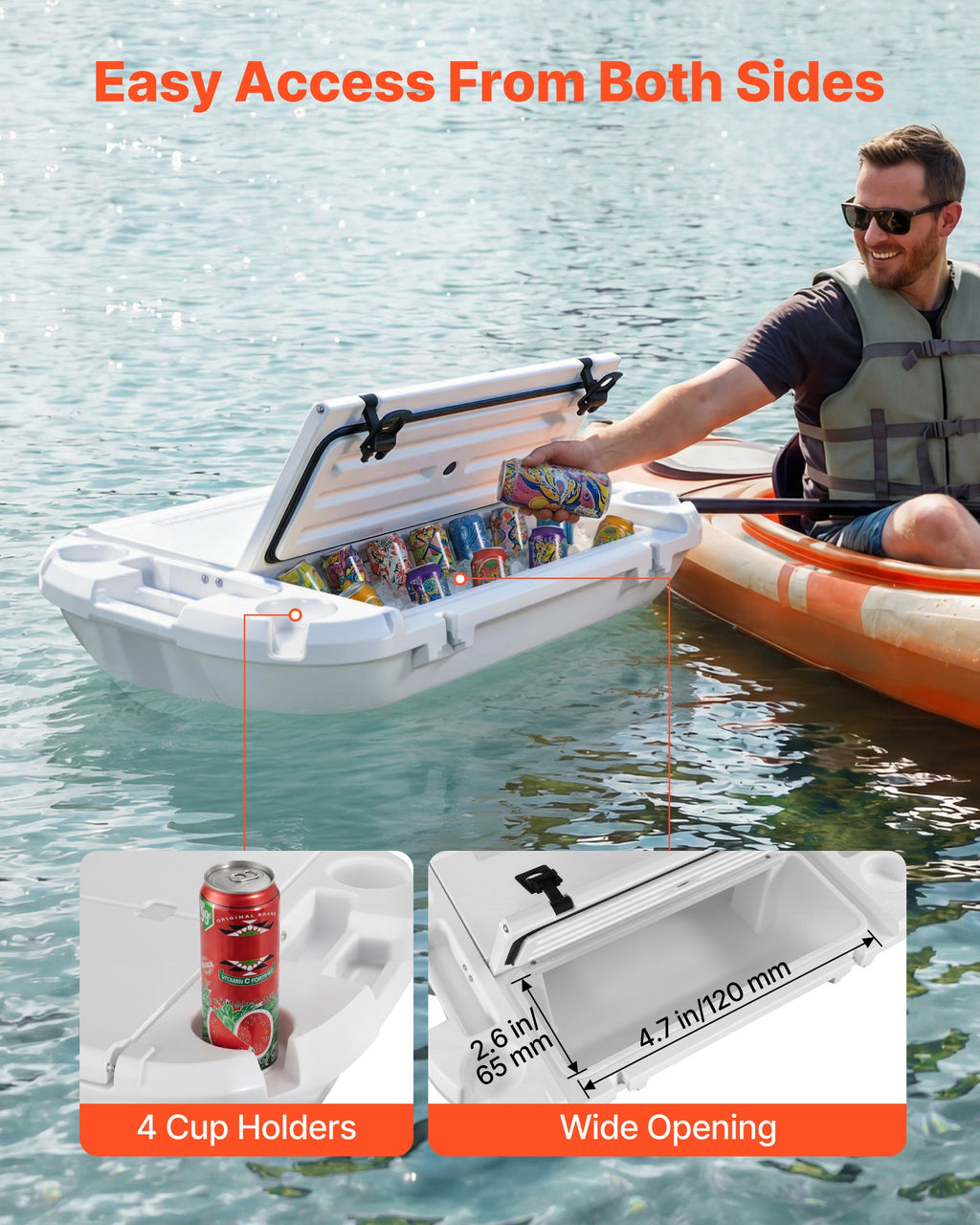 Floating Cooler 40 Qt with Dry Storage and Tow Rope – image 5