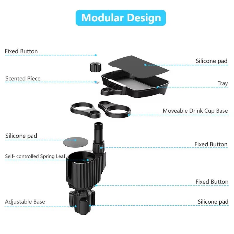 Car Cup Holder Expander Tray, Detachable Food Tray Table – image 3