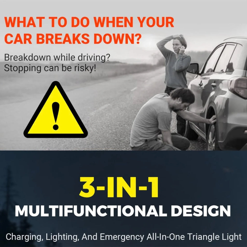 LED Emergency Triangle Warning Light USB Rechargeable Solar – image 4
