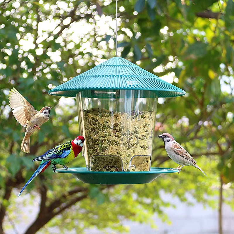 Hanging Bird Feeder - Covered Round Wild Bird Seed Station – image 4