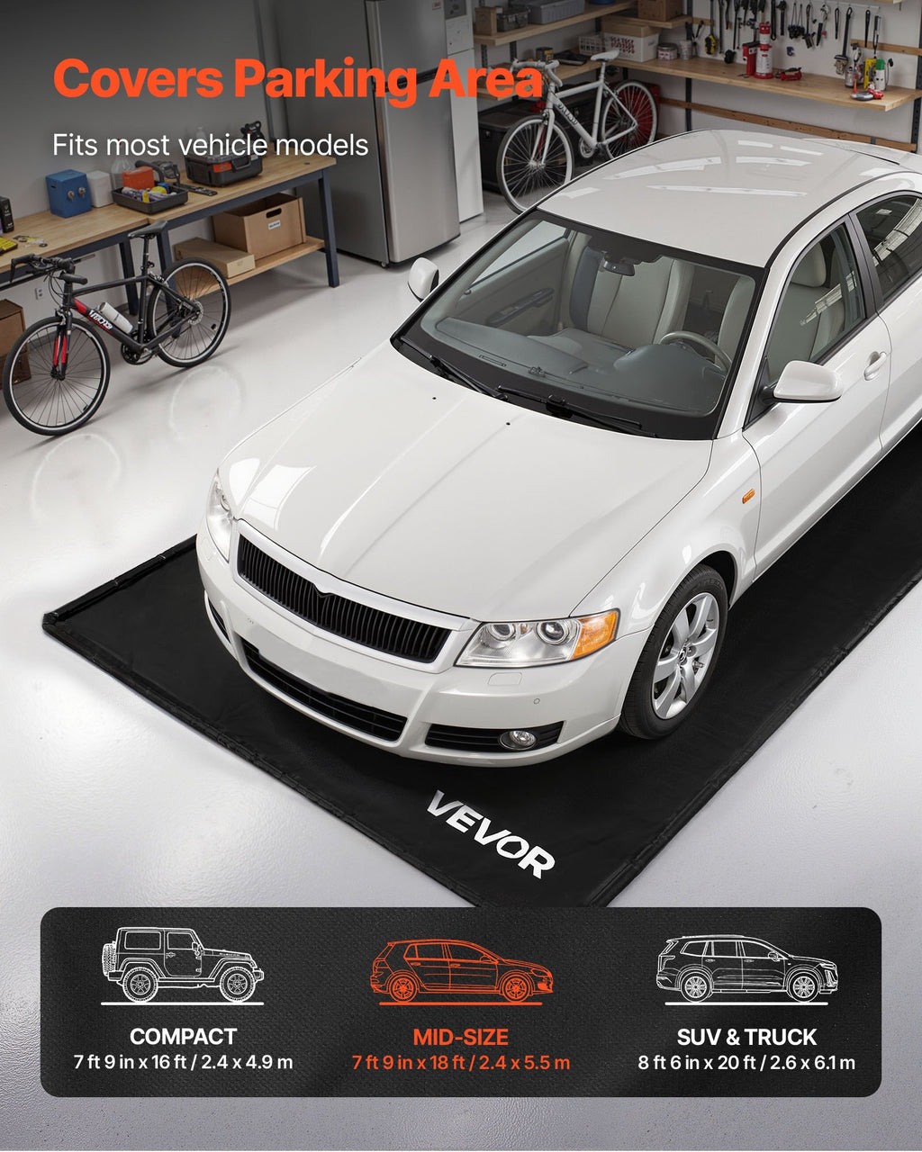 Garage Floor Containment Mat – 7 ft 9 in x 18 ft Non-Slip PVC – image 2