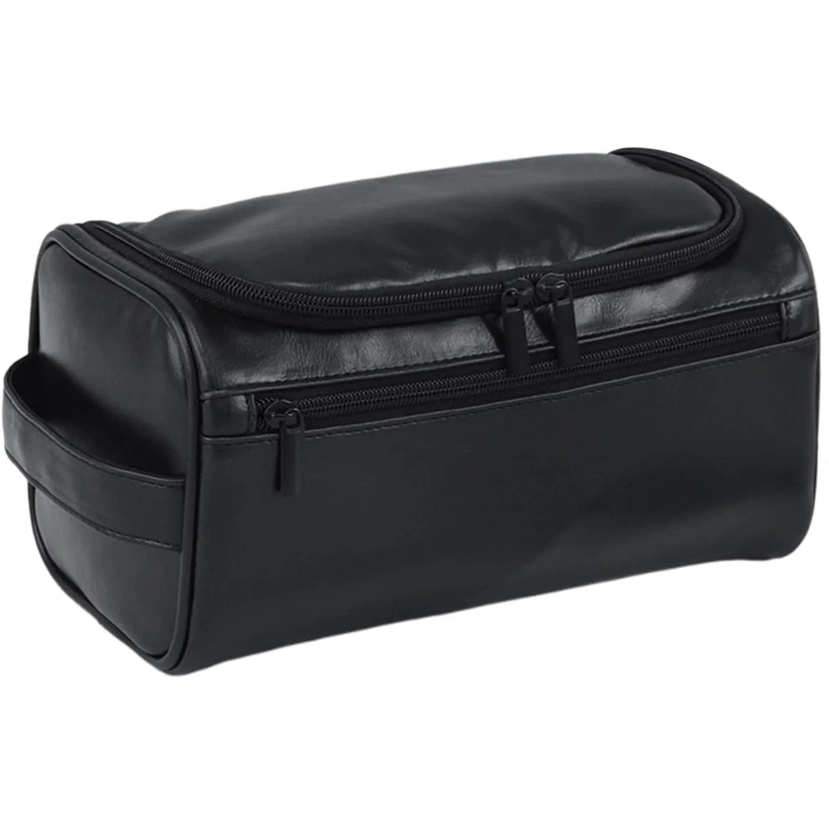 Dopp Kit – Men's PU Leather Toiletry Bag, Water-Resistant