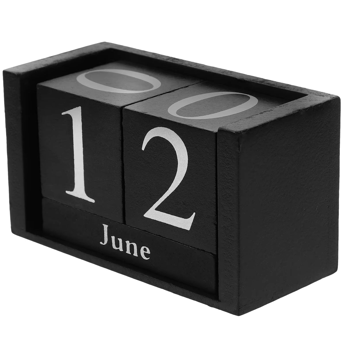 Perpetual Desk Calendar - Wooden Block Calendar, Black – image 8