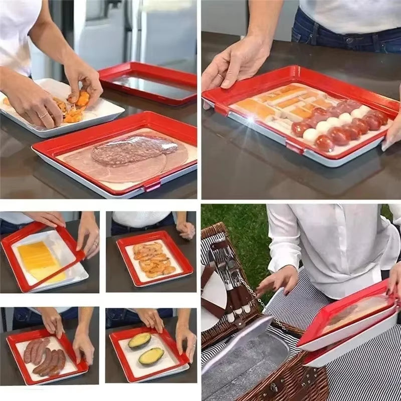 Reusable Food Preservation Tray with Elastic Lid – image 5