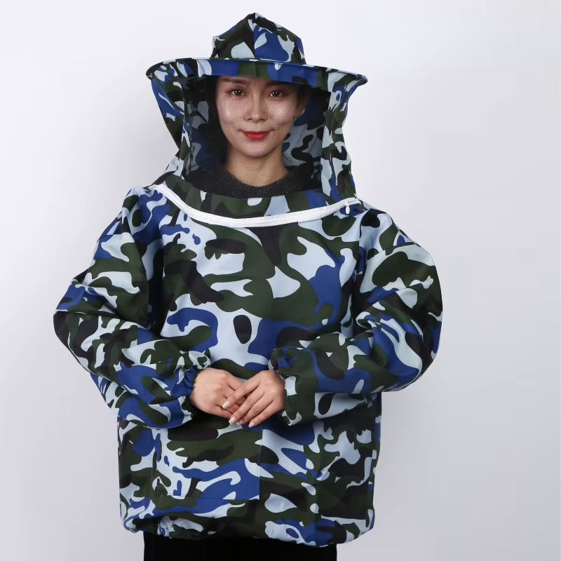 Beekeeping Jacket with Hooded Veil - Double Zipper Beekeeper Smock for Farm Hives – image 9