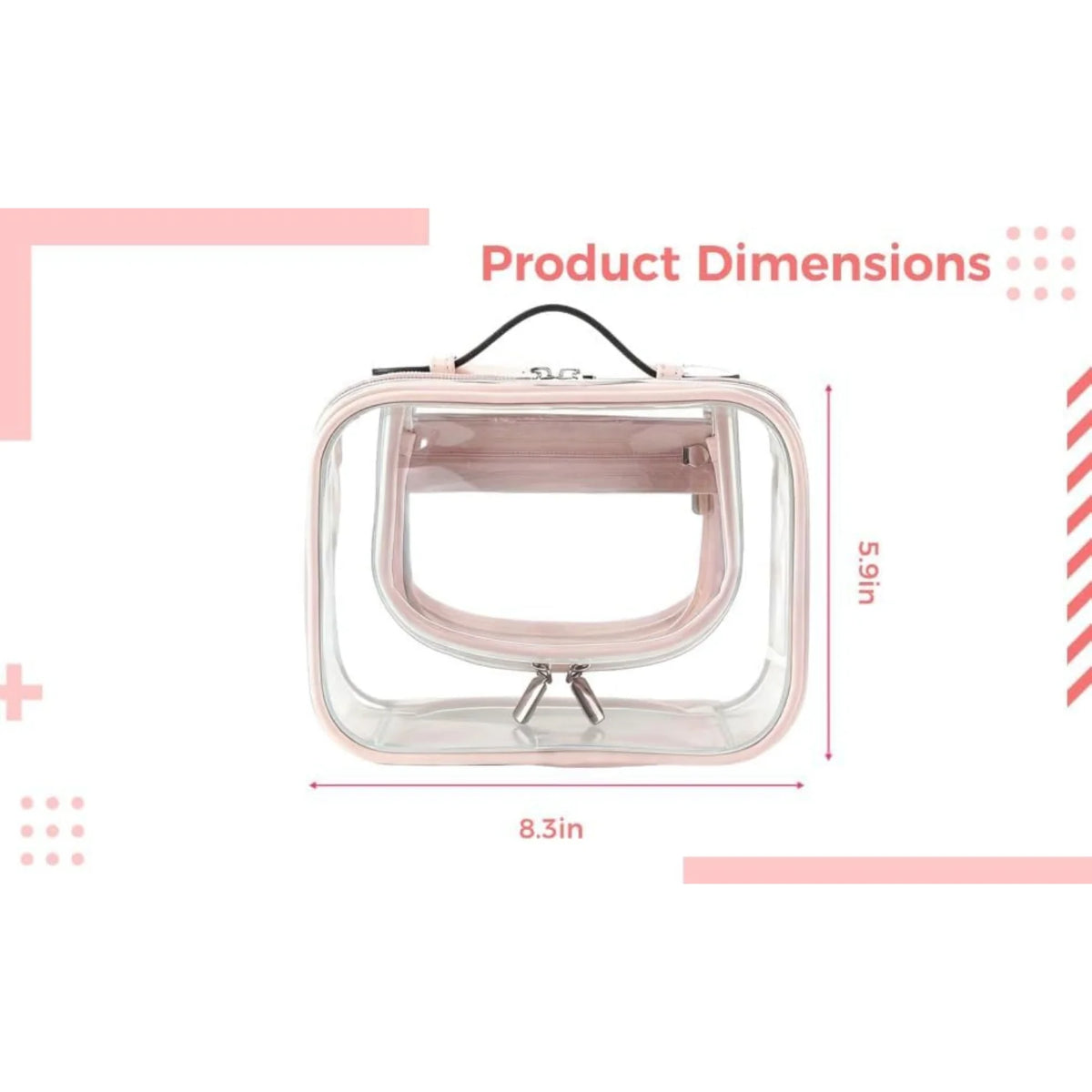 Clear Makeup Bag 2-Pack, TSA-Friendly Waterproof Travel Pouches – image 5