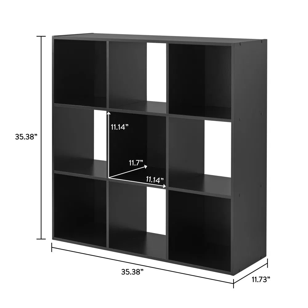 Cube Storage Organizer, 9-Cube Bookcase, Black – image 3