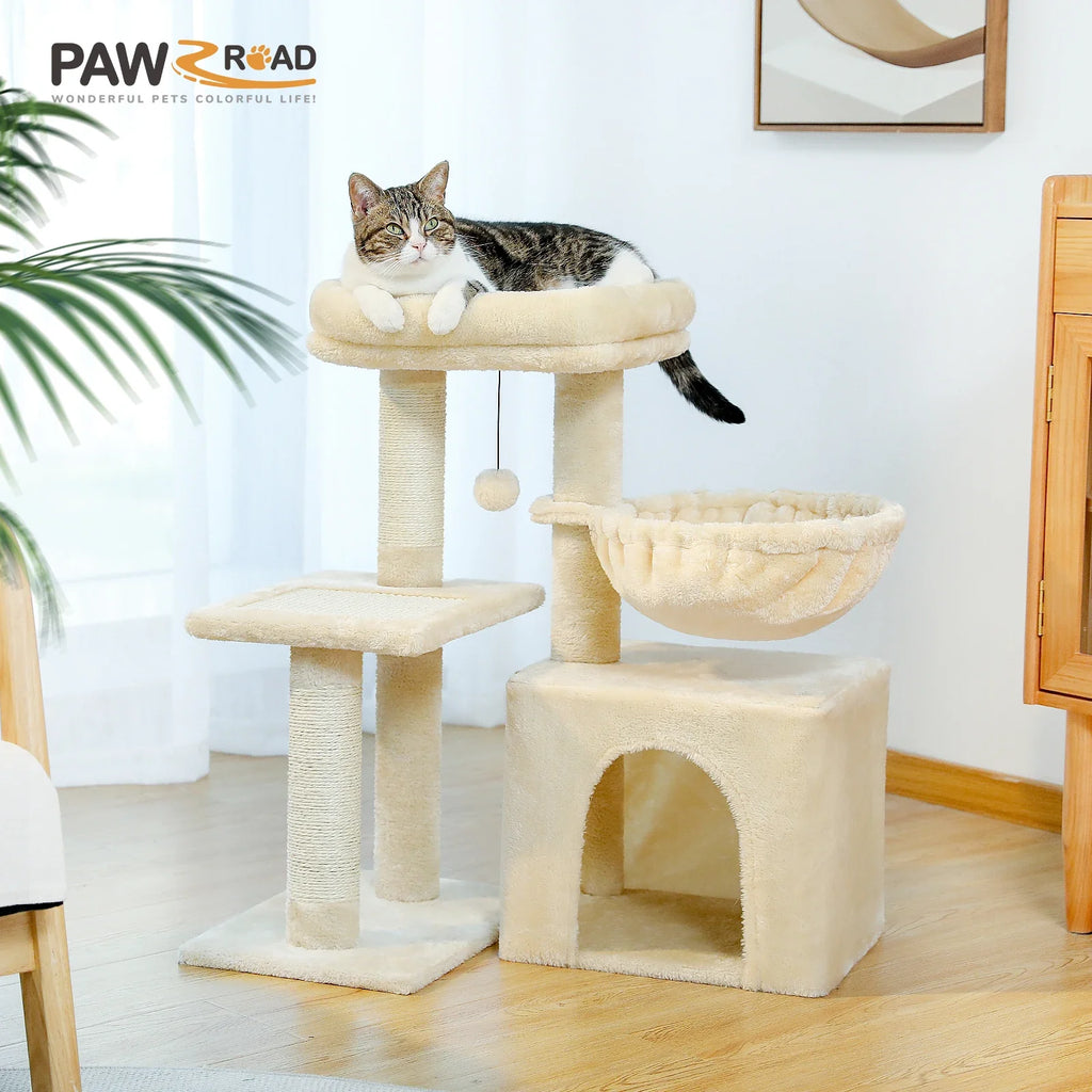 Cat Tree with Hammock & Removable Perch – Indoor Cat Tower – image 2