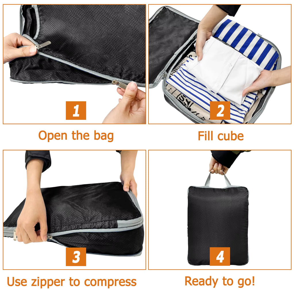 Compression Packing Cubes 4-Piece Set for Travel Luggage – image 5