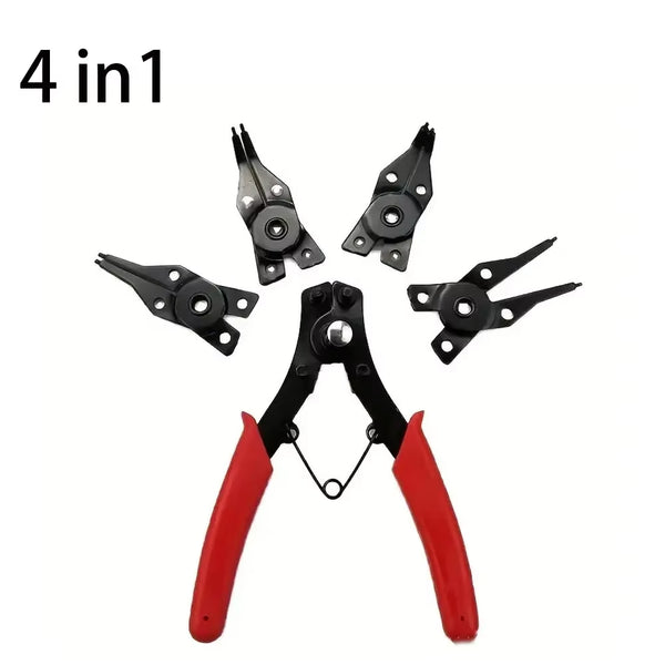 Circlip Pliers 4-in-1 Set, Snap Ring Pliers with Interchangeable Heads