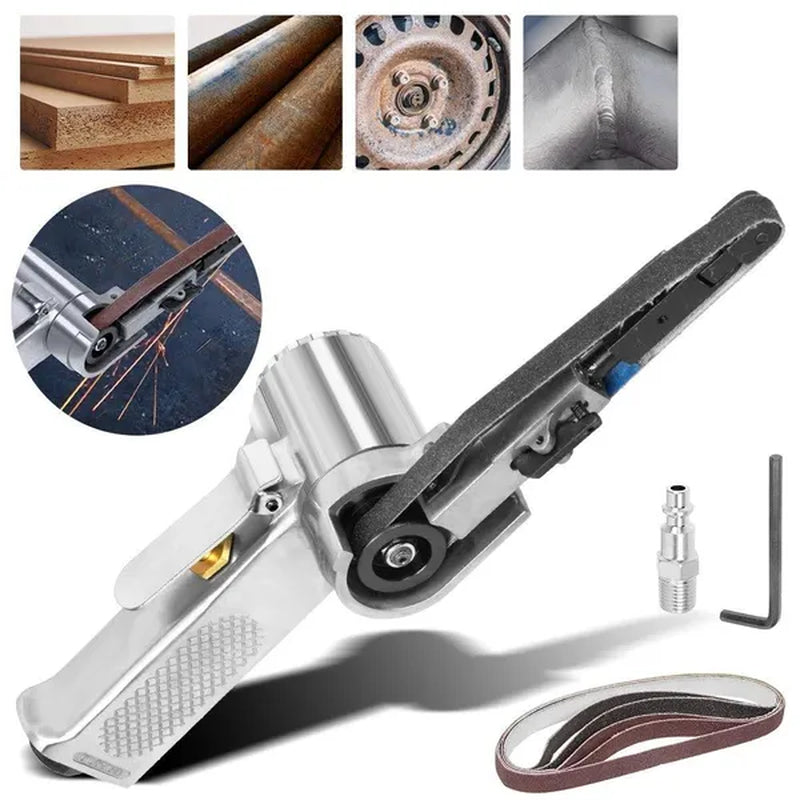 Pneumatic Belt Sander 10 mm with 5 Sanding Belts, 16,000 RPM – image 4
