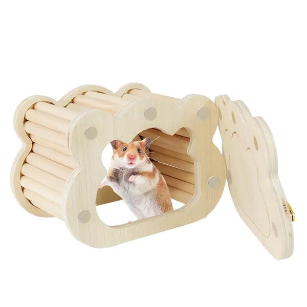Wooden Cloud Hamster Hideout, Pine Small Animal Hut 6 in