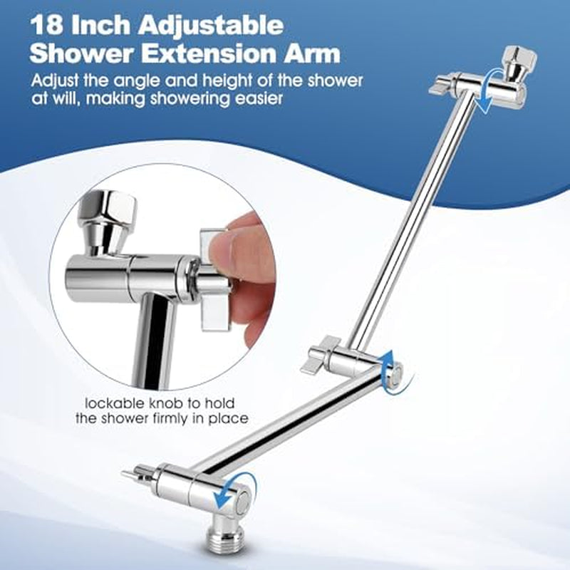 Shower Extension Arm - 18 inch Adjustable Height and Angle – image 3