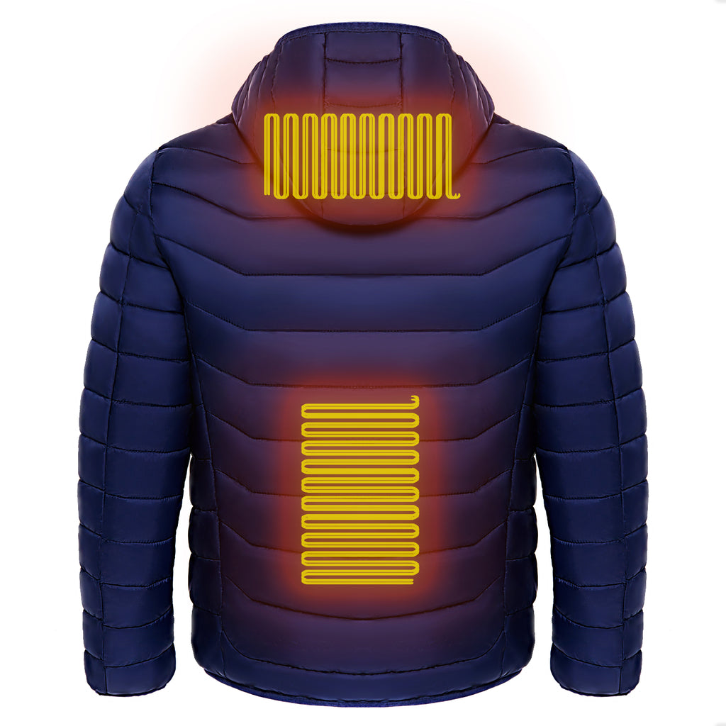 Heated Work Jacket for Men, Hooded Insulated Puffer Coat, USB Powered – image 10