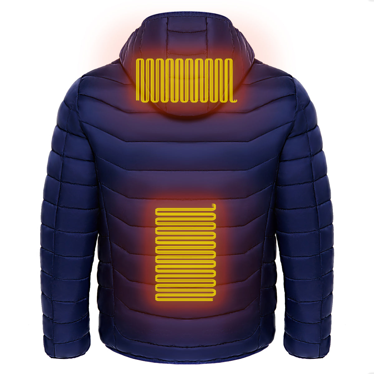 Heated Work Jacket for Men, Hooded Insulated Puffer Coat, USB Powered – image 10