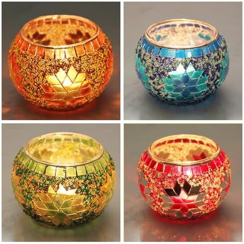 Mosaic Glass Votive Candle Holders, Set of 4 – image 6